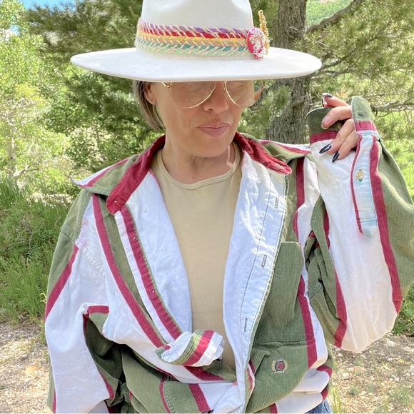 Vintage Tommy Hilfiger Corduroy Striped 90’s Streetwear Button Down - Picture 2 of 10